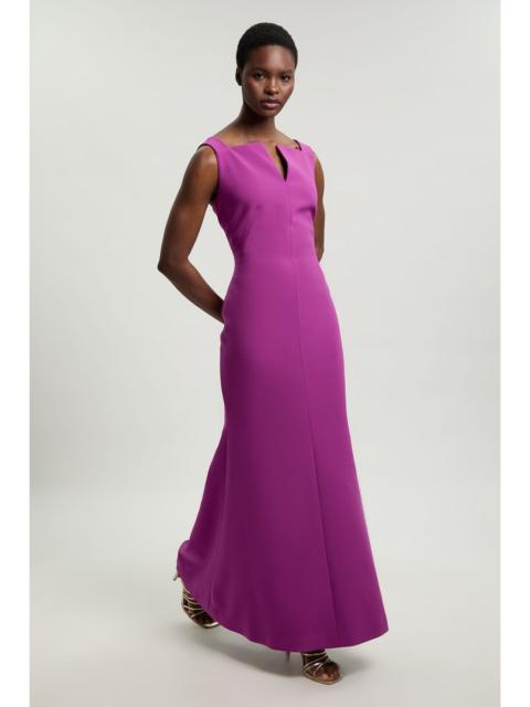 KAREN MILLEN Compact Stretch High Neck Clean Pencil Midi Dress