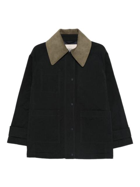 Herno corduroy-collar pocket coat