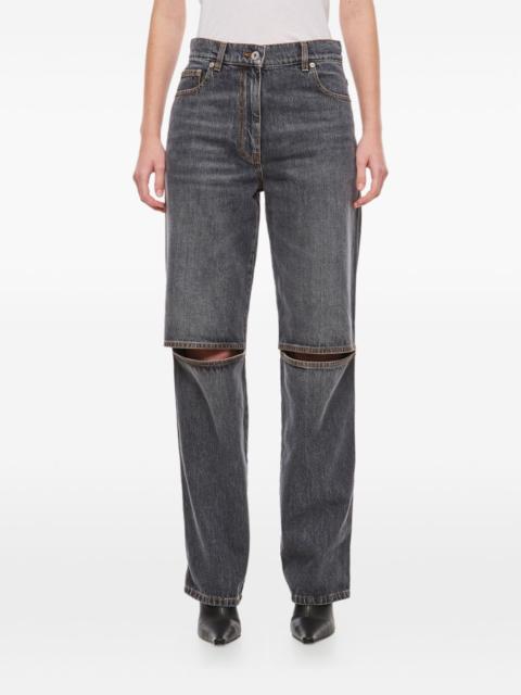 JW Anderson Anchor-logo cut-out jeans