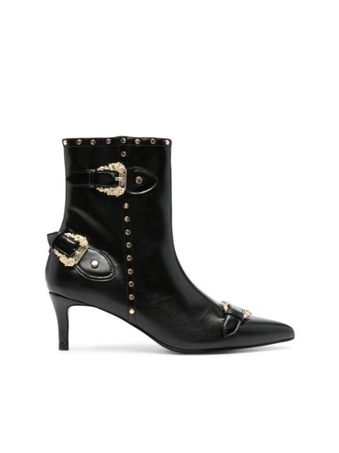 VERSACE JEANS COUTURE Baroque-buckle 80mm ankle boots
