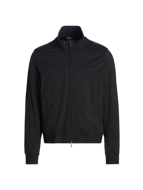 EMPORIO ARMANI Men's Seersucker Bomber Jacket - Black