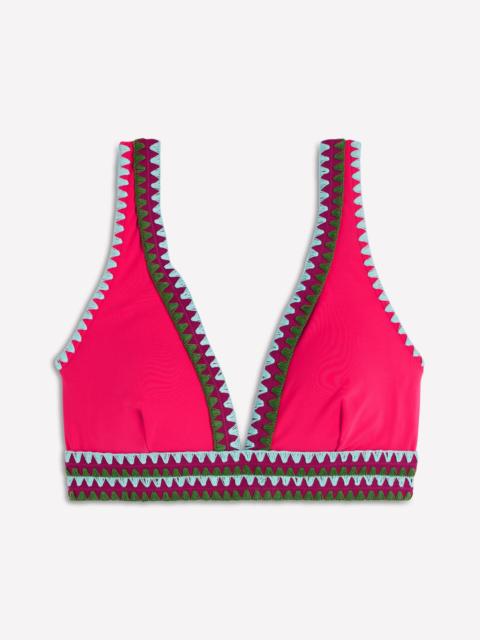 BODEN Porto Bikini Top-Rosy, Embroidery