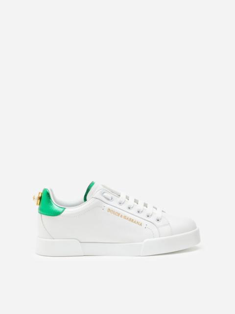 Dolce & Gabbana Calfskin nappa Portofino sneakers with lettering