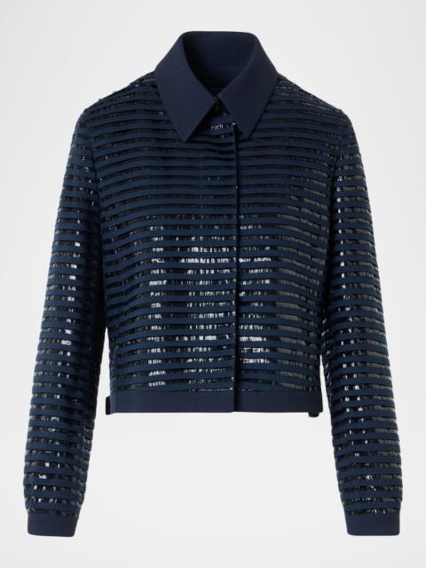 AKRIS Peer Metallic Fringed Single-Breasted Jacket