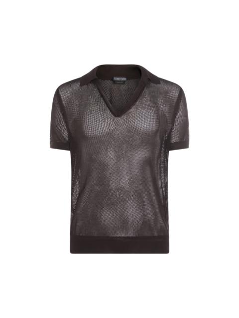 TOM FORD Dark Brown Cotton Polo Shirt