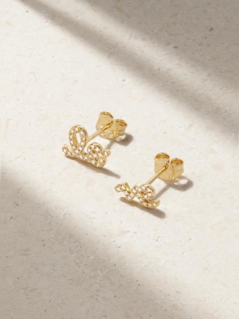 SYDNEY EVAN Love 14-karat Gold Diamond Earrings