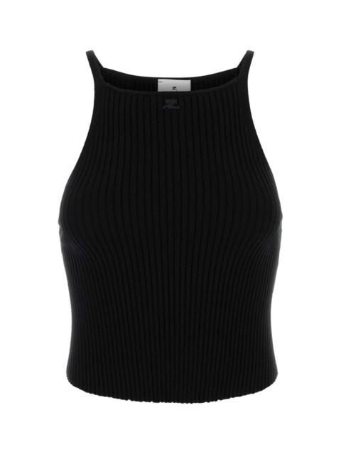 Courreges Women Black Viscose Blend Tank Top