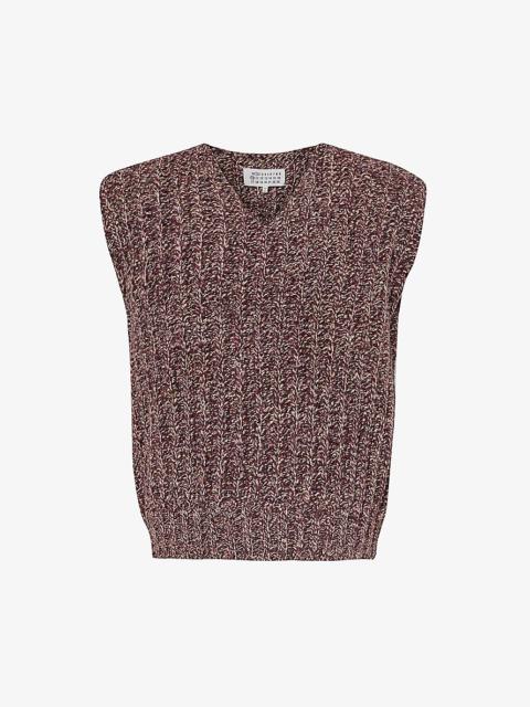 Maison Margiela Chunky-knit V-neck wool-blend vest