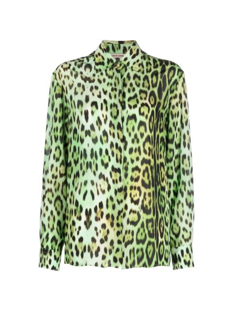 Roberto Cavalli leopard-print long-sleeve shirt