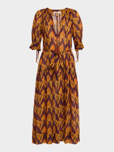 ULLA JOHNSON Selena Puff-Sleeve Maxi Dress Coverup