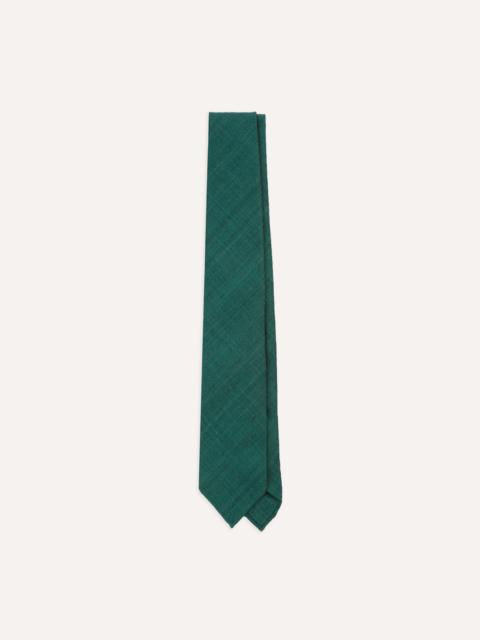 Drake's Teal Tussah Hand Rolled Silk Tie