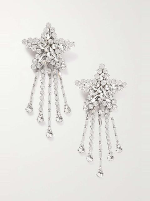 Alessandra Rich Oversized silver-tone crystal clip earrings
