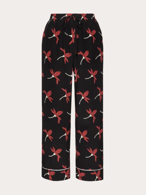 Valentino PRINTED CREPE DE CHINE PANTS