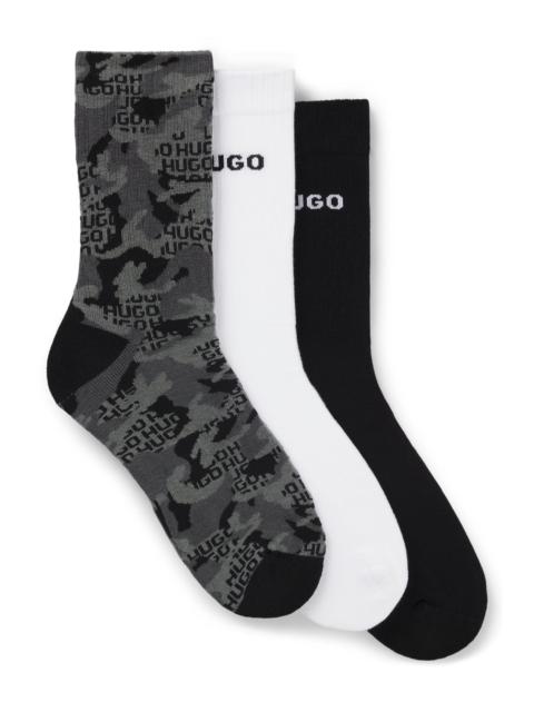 HUGO THREE-PACK OF SHORT-LENGTH SOCKS WITH LOGO DETAILS