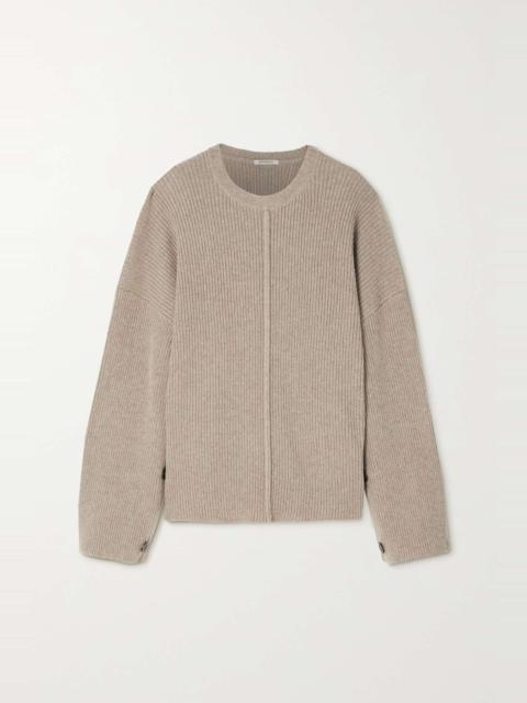 Ribbed merino wool and cashmere-blend sweater