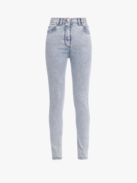 Skinny high-waisted light blue jeans