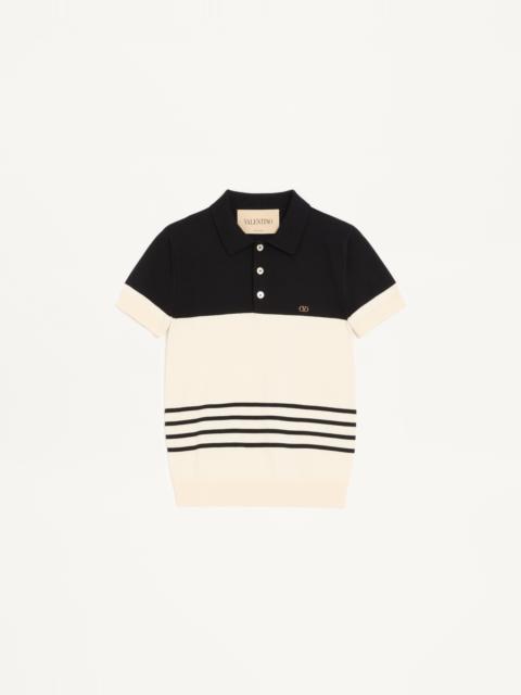 Valentino VALENTINO WOOL POLO SHIRT WITH VLOGO