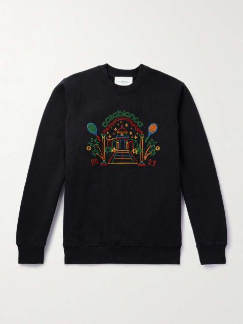 CASABLANCA Embroidered Organic Cotton-Jersey Sweatshirt