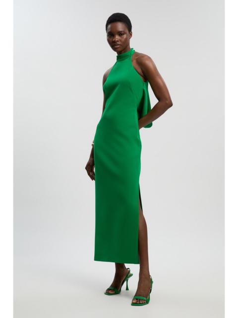 KAREN MILLEN Soft Tailored Halterneck Open Back Maxi Dress