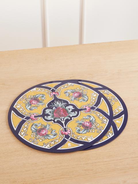 La DoubleJ Set Of Two Panted Wood Placemats
