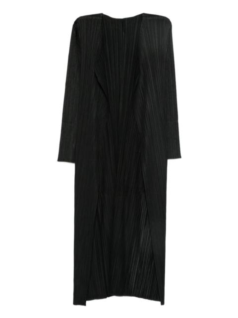 Pleats Please Issey Miyake open-front pleated coat
