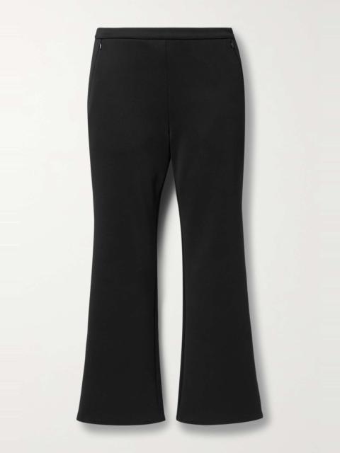 Cropped stretch-scuba flared pants