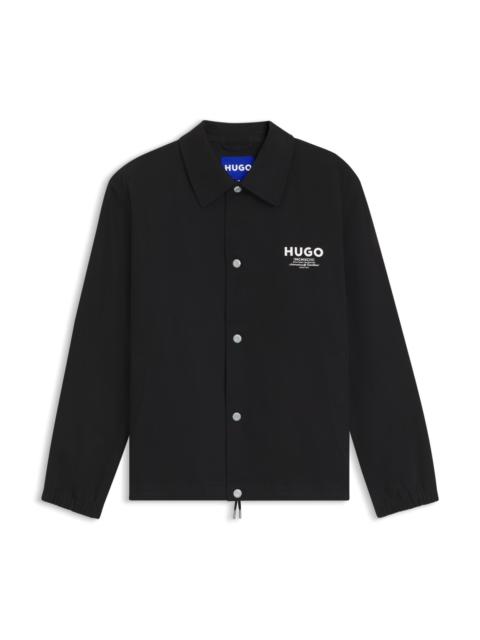 HUGO COTTON-TWILL COACH JACKET WITH LOGO DETAILS