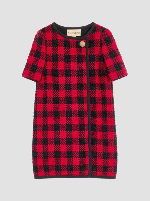 Valentino Women's Damier Tweed Short Dress - Paris Black