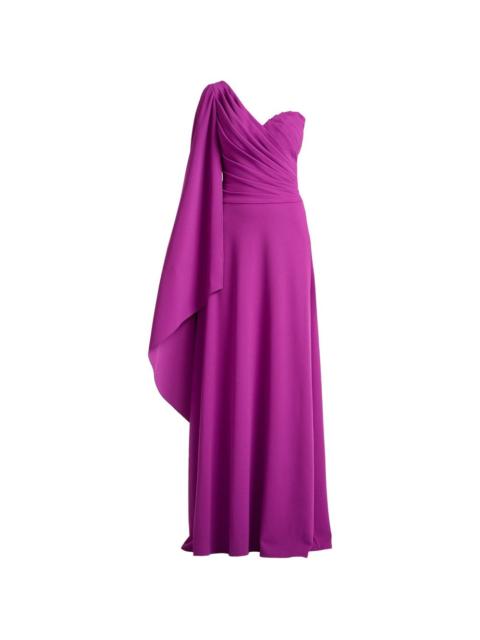 TADASHI SHOJI Alney one-shoulder draped-sleeve maxi dress