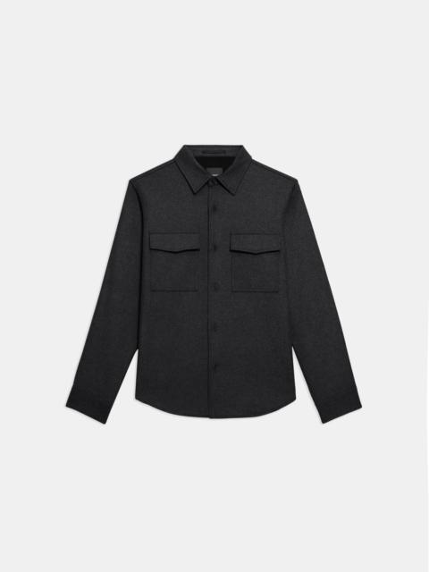 Theory Shirt Jacket in Recycled Wool-Blend Flannel