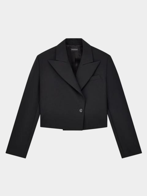 EMPORIO ARMANI Cropped Single-Button Boxy Jacket