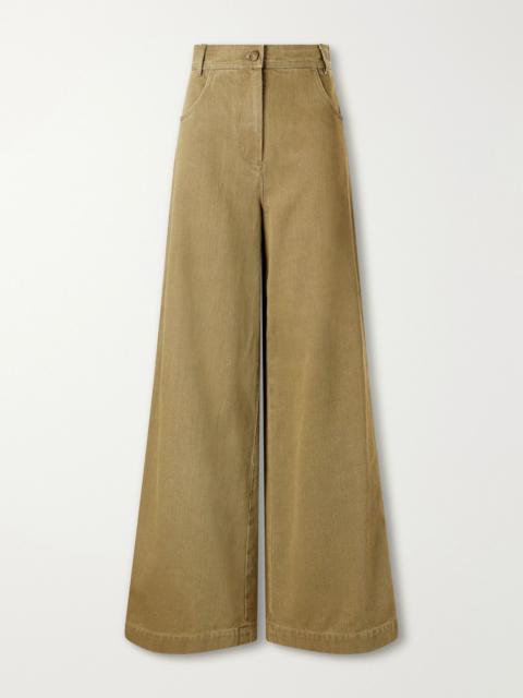 Max Mara Alamaro high-rise wide-leg jeans Army green