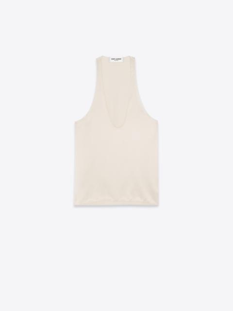 SAINT LAURENT tank top in silk satin crepe