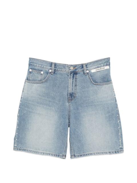 KIMHĒKIM faux-pearl embellished denim shorts