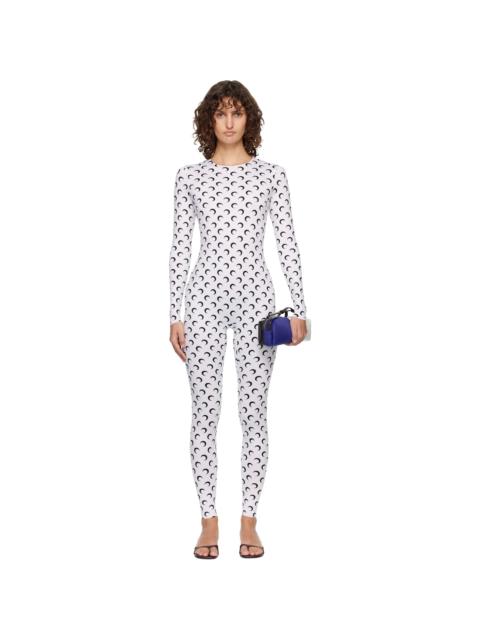 Marine Serre White Recycled Jersey Moon Jumpsuit