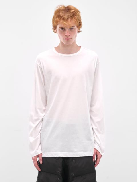 Yohji Yamamoto White Crewneck Long Sleeve Tee