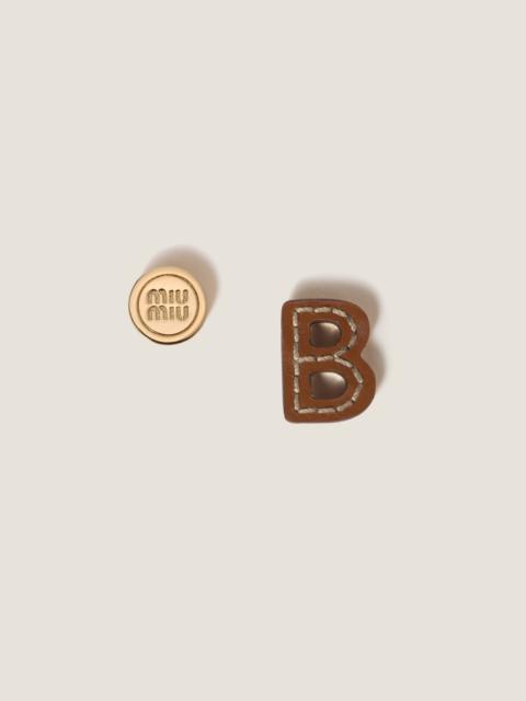 Miu Miu Leather and metal earrings