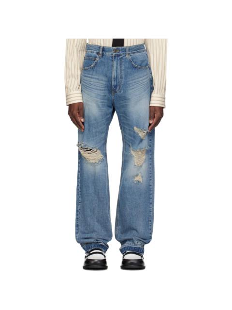 We11done Blue Distressed Jeans
