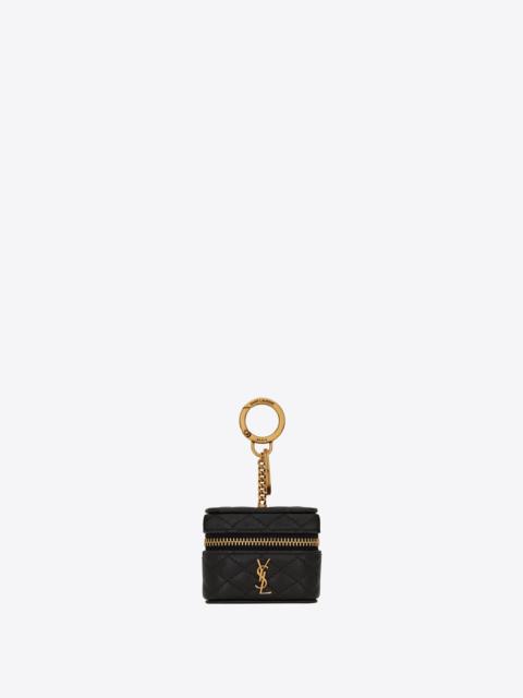 SAINT LAURENT gaby airpods holder in quilted lambskin