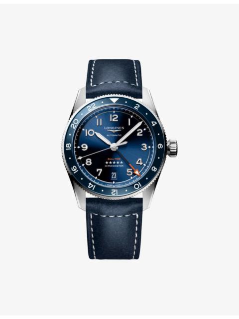 Longines L3.802.4.93.2 Spirit Zulu Time Stainless-Steel and Ceramic Bezel 39mm Automatic Watch