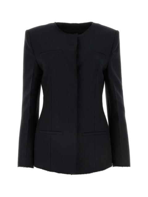 MSGM Black stretch polyester blend blazer