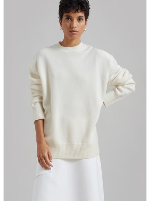 The Frankie Shop Rafaela Padded Knit Sweater - Ivory