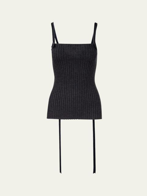AISLING CAMPS Convertible Ribbed Knit Tank Top