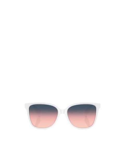 VERSACE logo-lettering square-frame sunglasses