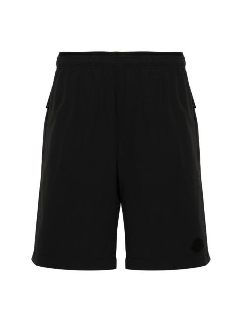 elasticated-waist ripstop-texture shorts