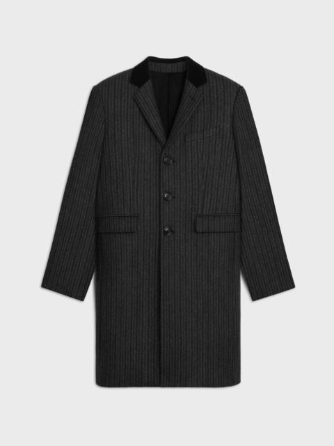 chesterfield coat in striped wool