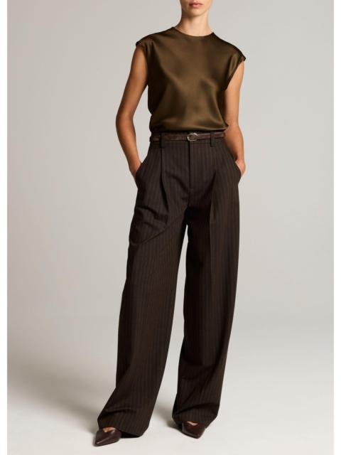 Vince Striped High-Waist Wide-Leg Trouser