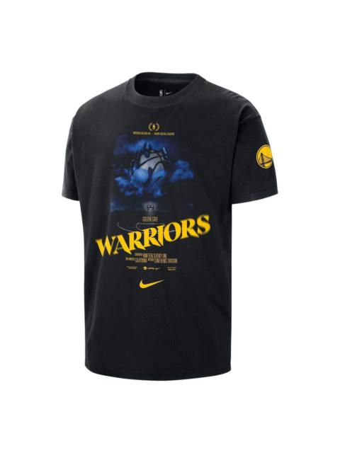 Nike Nike Golden State Warriors Courtside NBA T-Shirt Asia Sizing 'Black' HJ2706-010