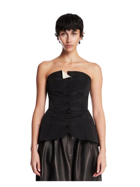 WILLY CHAVARRIA Black Bustier Top