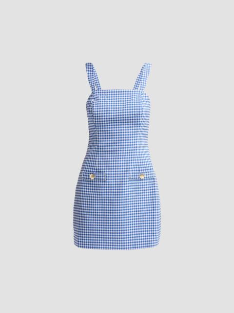 Lilly Pulitzer Women's Veda Gingham Stretch Jacquard Skirted Romper - Starlight Navy Gingham